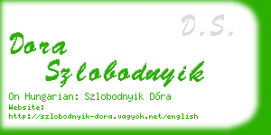dora szlobodnyik business card