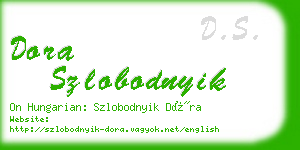 dora szlobodnyik business card